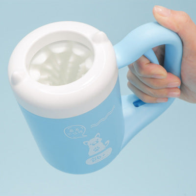 Larkhound portable dog paw cleaner cup in blue