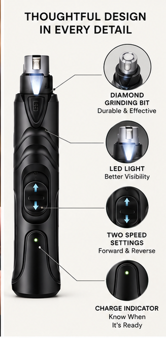Larkhound Dog Nail Grinder — Cordless LED Nail Grinder