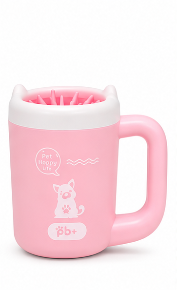 Larkhound portable dog paw cleaner cup in pink