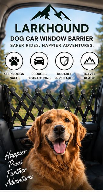 Larkhound Dog Car Window Barrier — Telescopic Safety Divider