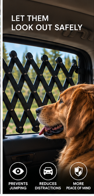 Larkhound Dog Car Window Barrier — Telescopic Safety Divider