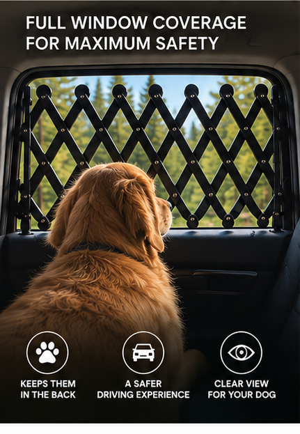 Larkhound Dog Car Window Barrier — Telescopic Safety Divider